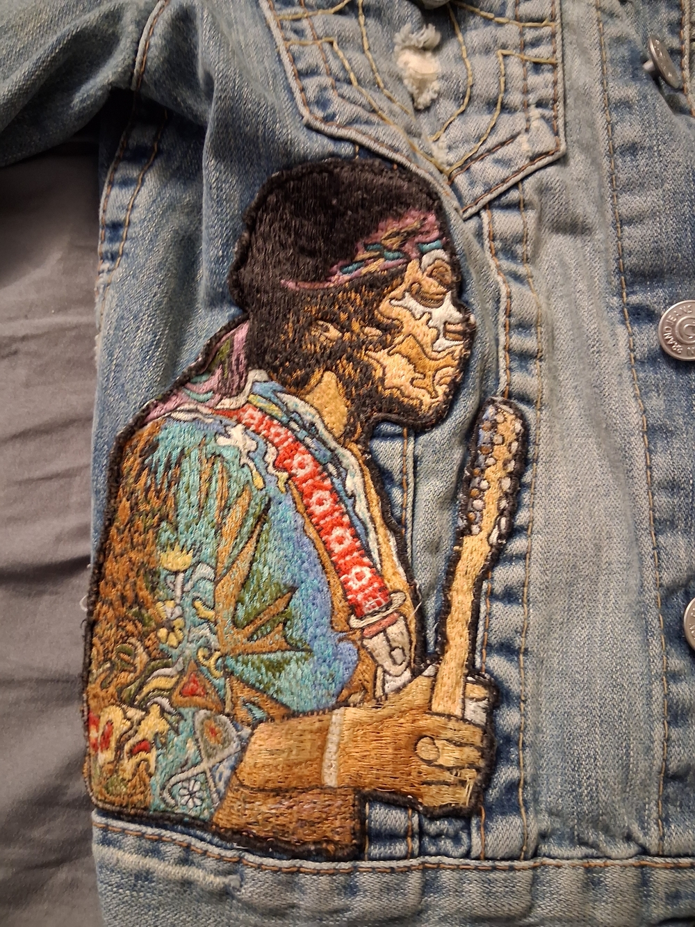 Rare Jimmi Hendrix Society Club x True Religion Trucker Jacket.